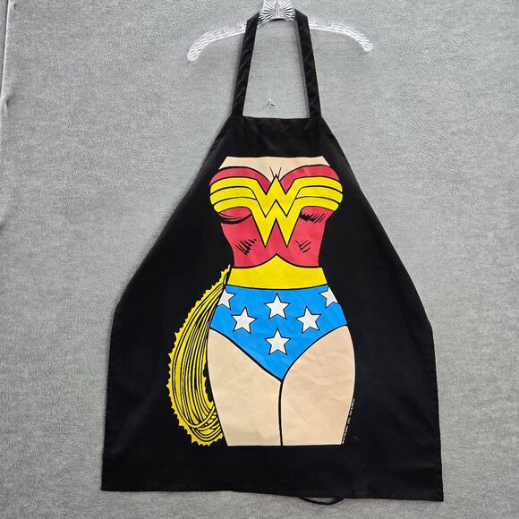Wonder Woman Apron‎ One Size Black DC Comics - Picture 1 of 10